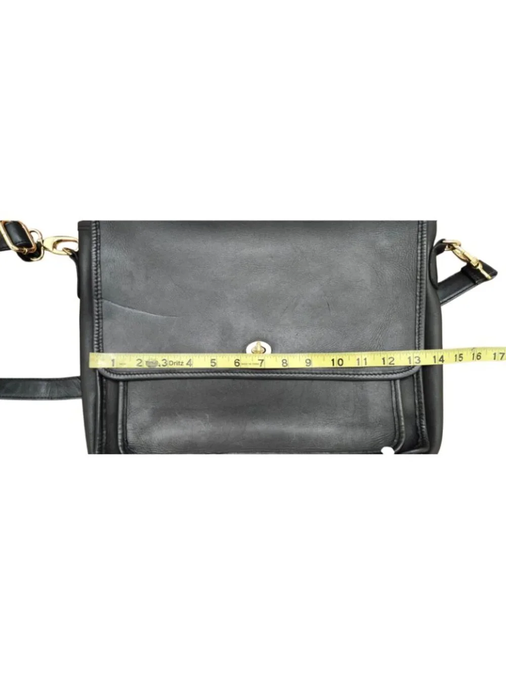 Vintage Coach Legacy Willis Black Leather Messenger Briefcase Bag Made in USA